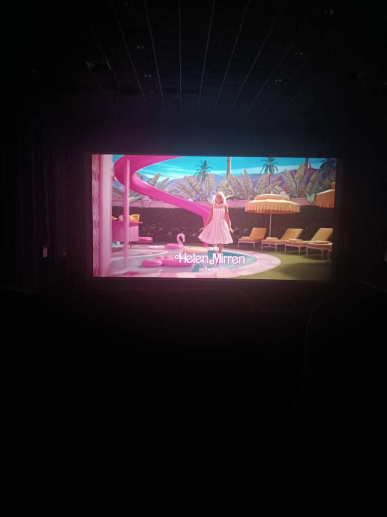 Actual picture taken with my phone when I went to the movies alone to see Barbie movie